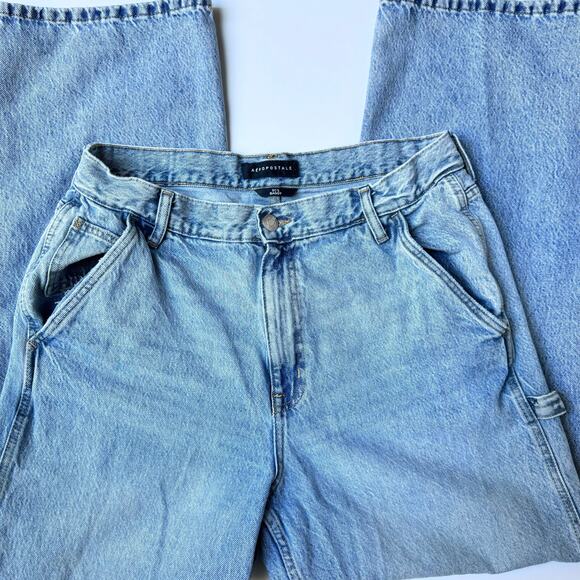 Aeropostale Light Wash Denim Straight Leg 90's Baggy Jeans Women's 14 Reg - Picture 9 of 15